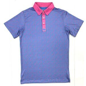 Men's Purple Polo with Pink Collar - Performance Short Sleeve